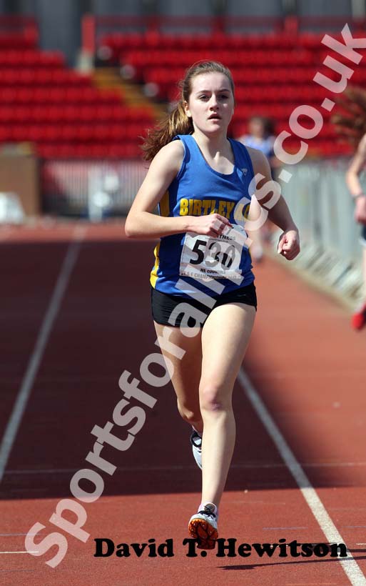 Lydia Turner (Birtley) wins the under-17 3000 metres, 2012 North Eastern Championships.